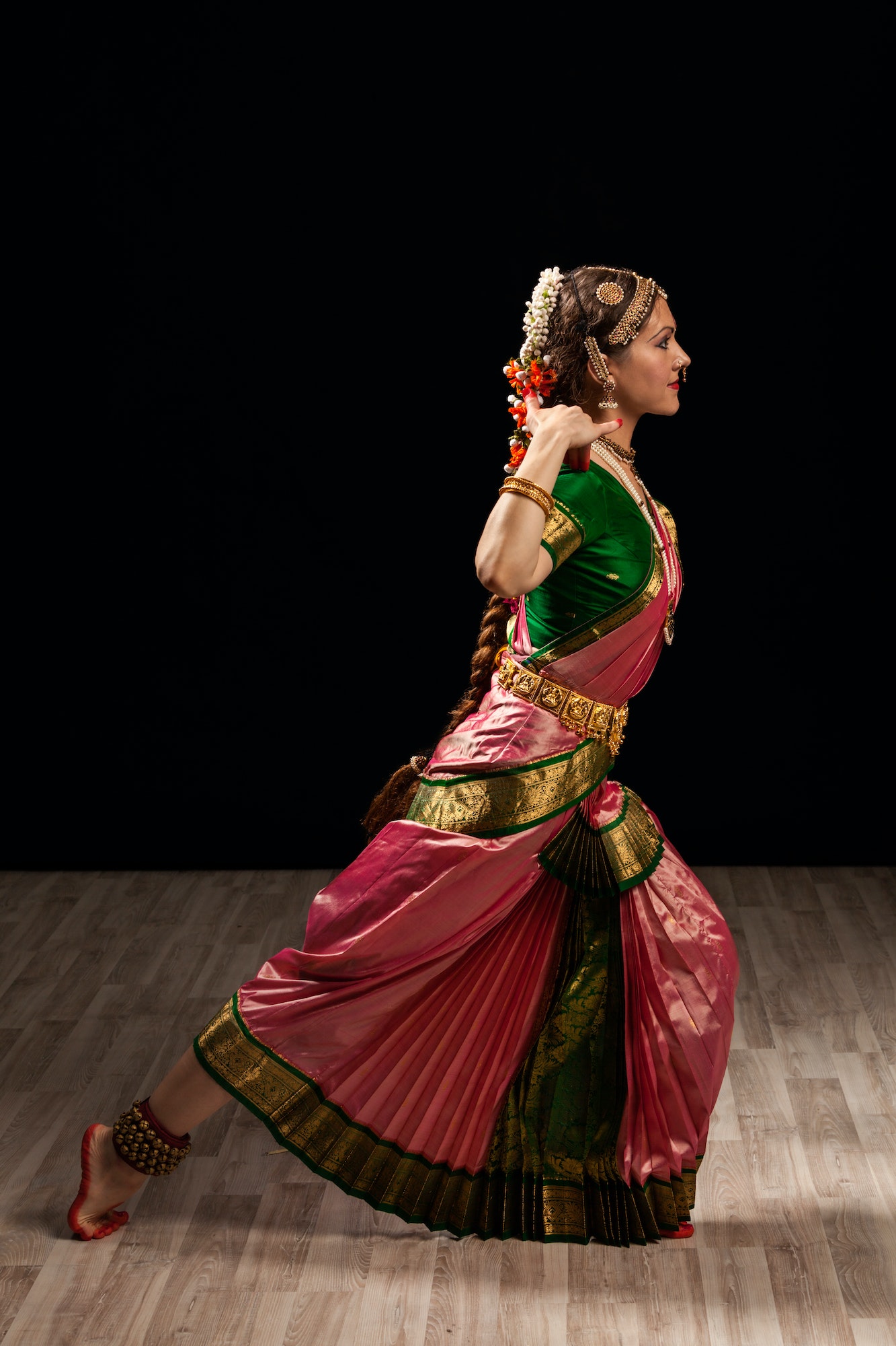 Beautiful dancer of Indian dance Bharatanatyam