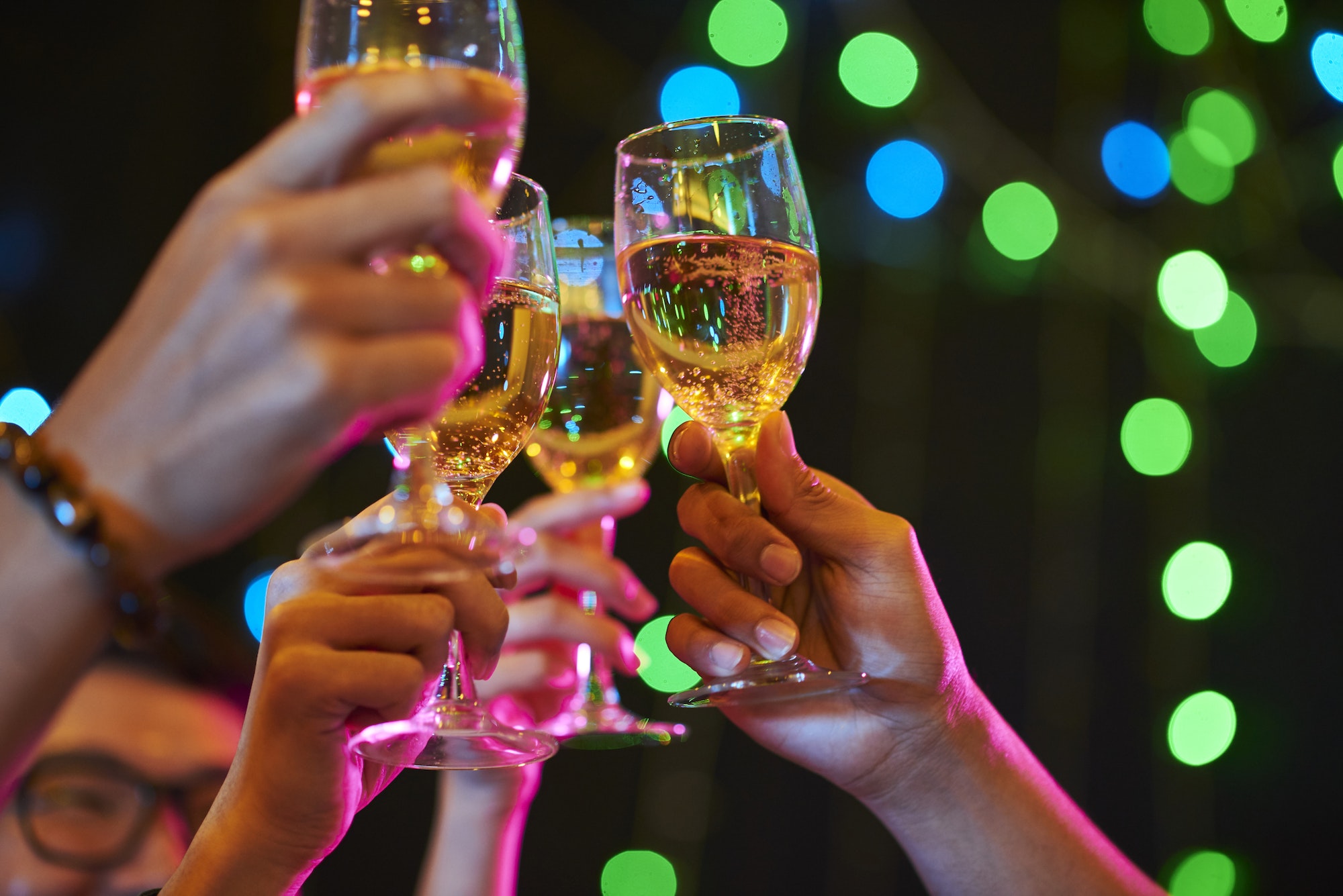 Celebrating New Year in night club